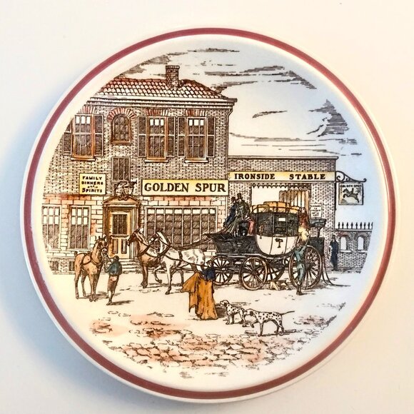 VTG "Bits of Old England" Luncheon Plates 4-Pc Set ~ Vernon Kilns ~ Nos. 1,2,4,8 - Picture 8 of 14